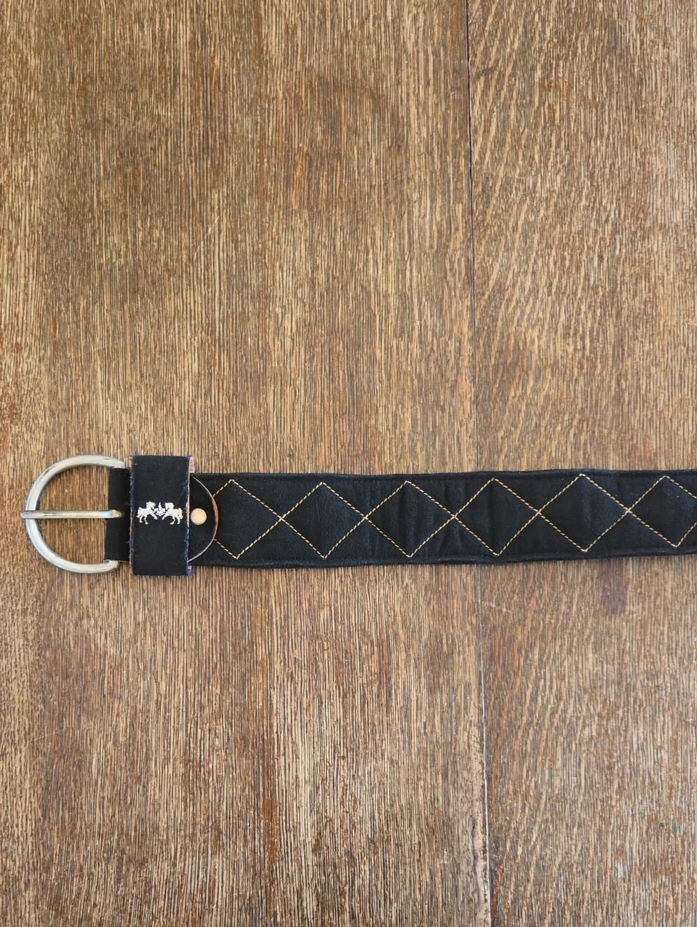 Equine Couture Women's Diamond Quilted Suede-Like Belt, Chocolate Brown,  Size M